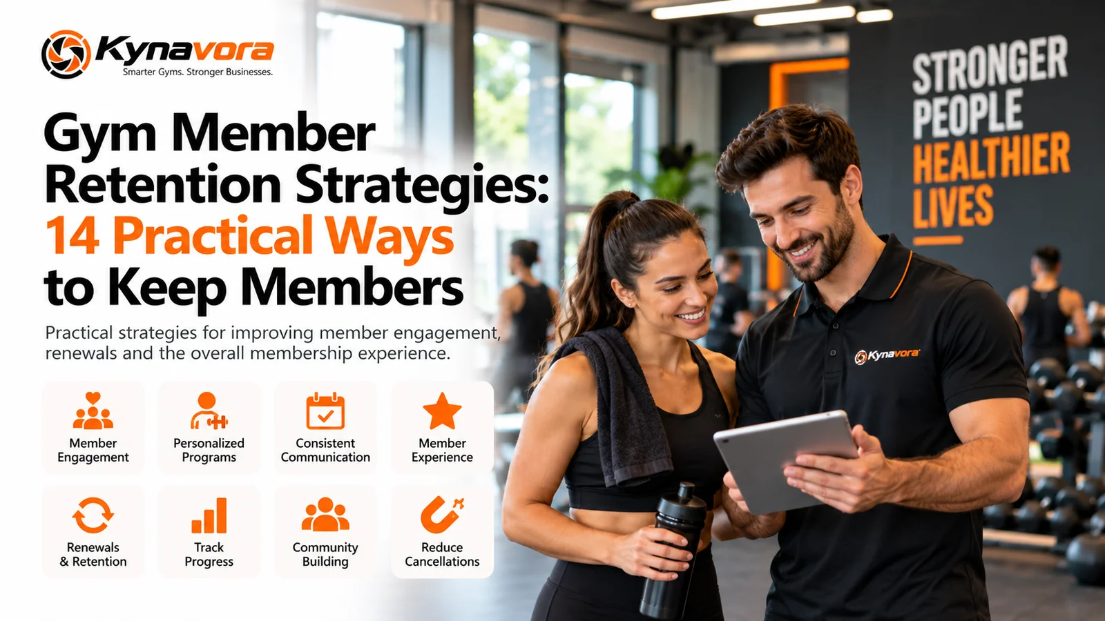 Gym member retention strategies guide featuring member engagement, renewals and ways to reduce cancellations